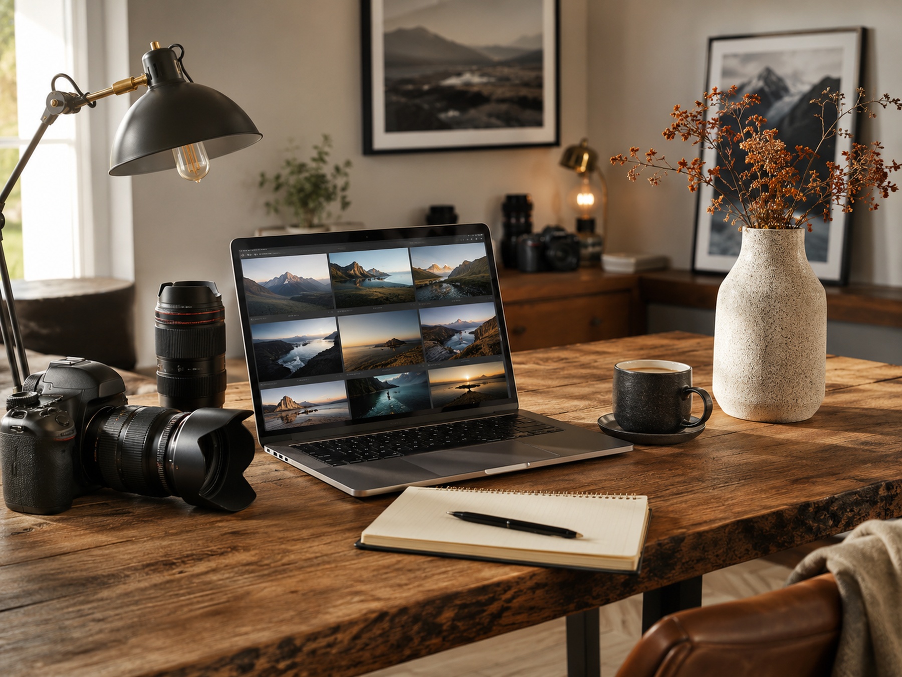 Bildauswahl und Nachbearbeitung am Laptop